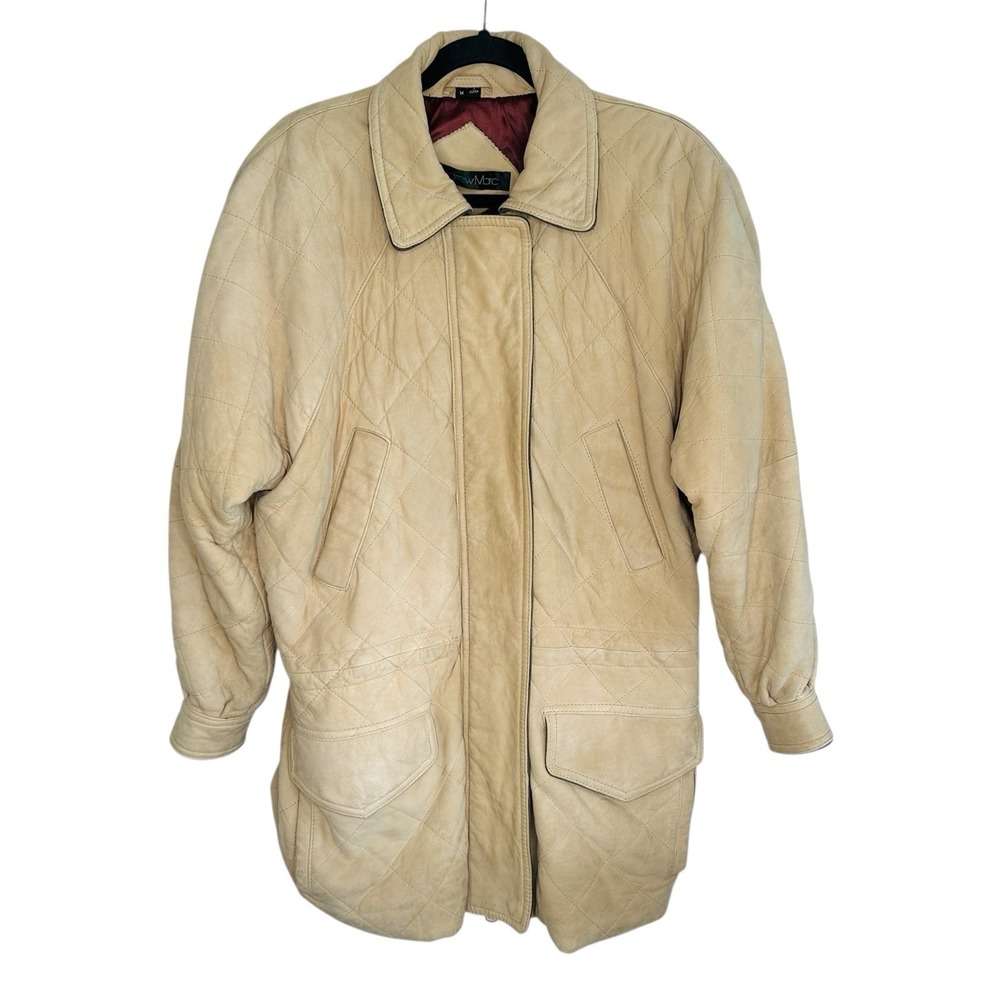 Vintage Andrew Marc Leather Jacket Mens Medium Oversized Quilted Nubuck Western